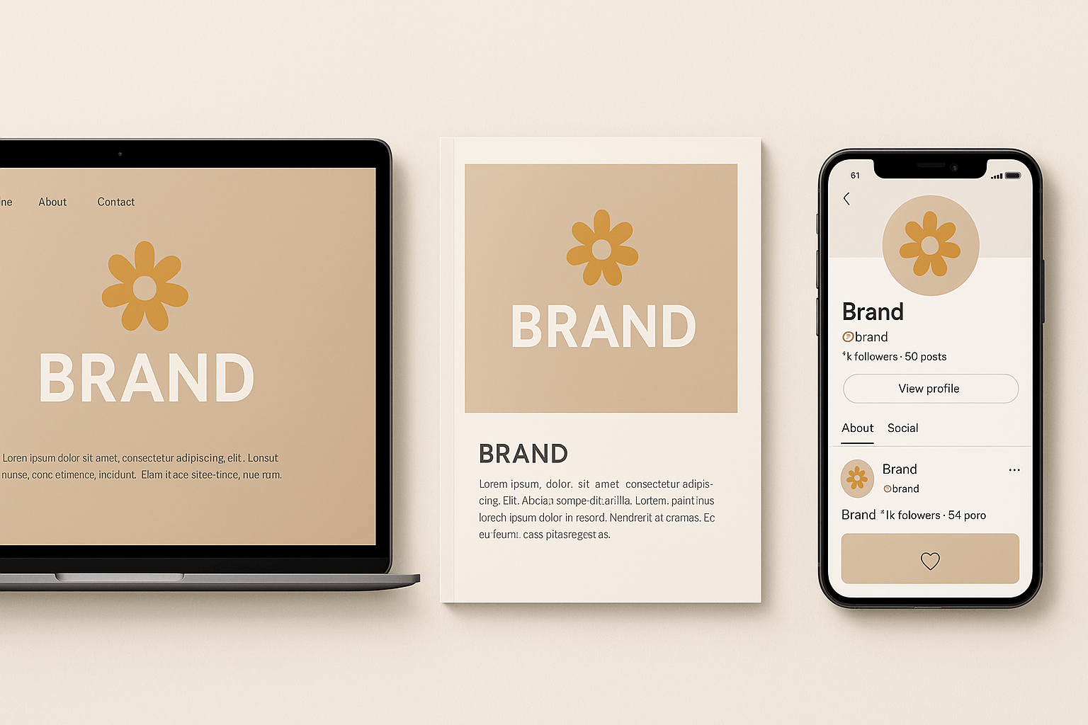 Consistent brand elements across digital and print touchpoints