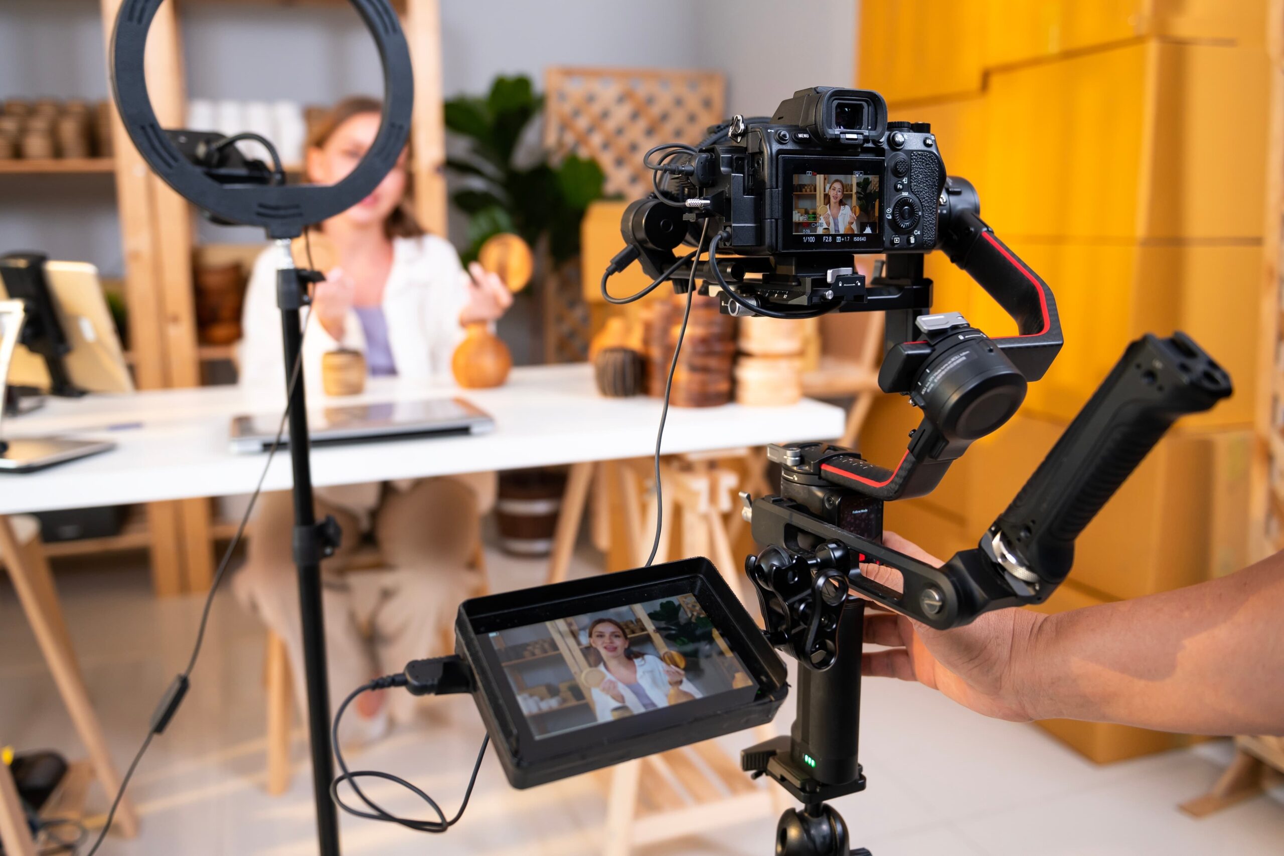 behind the scenes social video production vertical filming setup