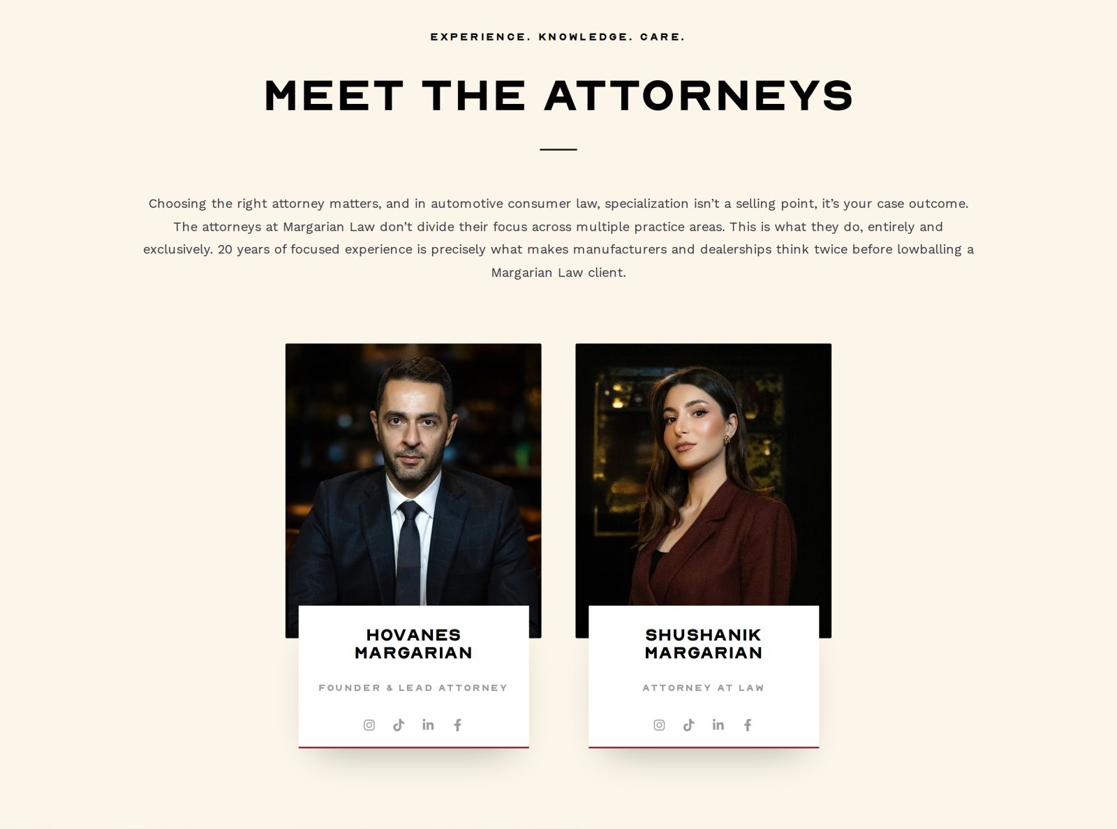 Meet the attorneys: Hovanes and Shushanik Margarian