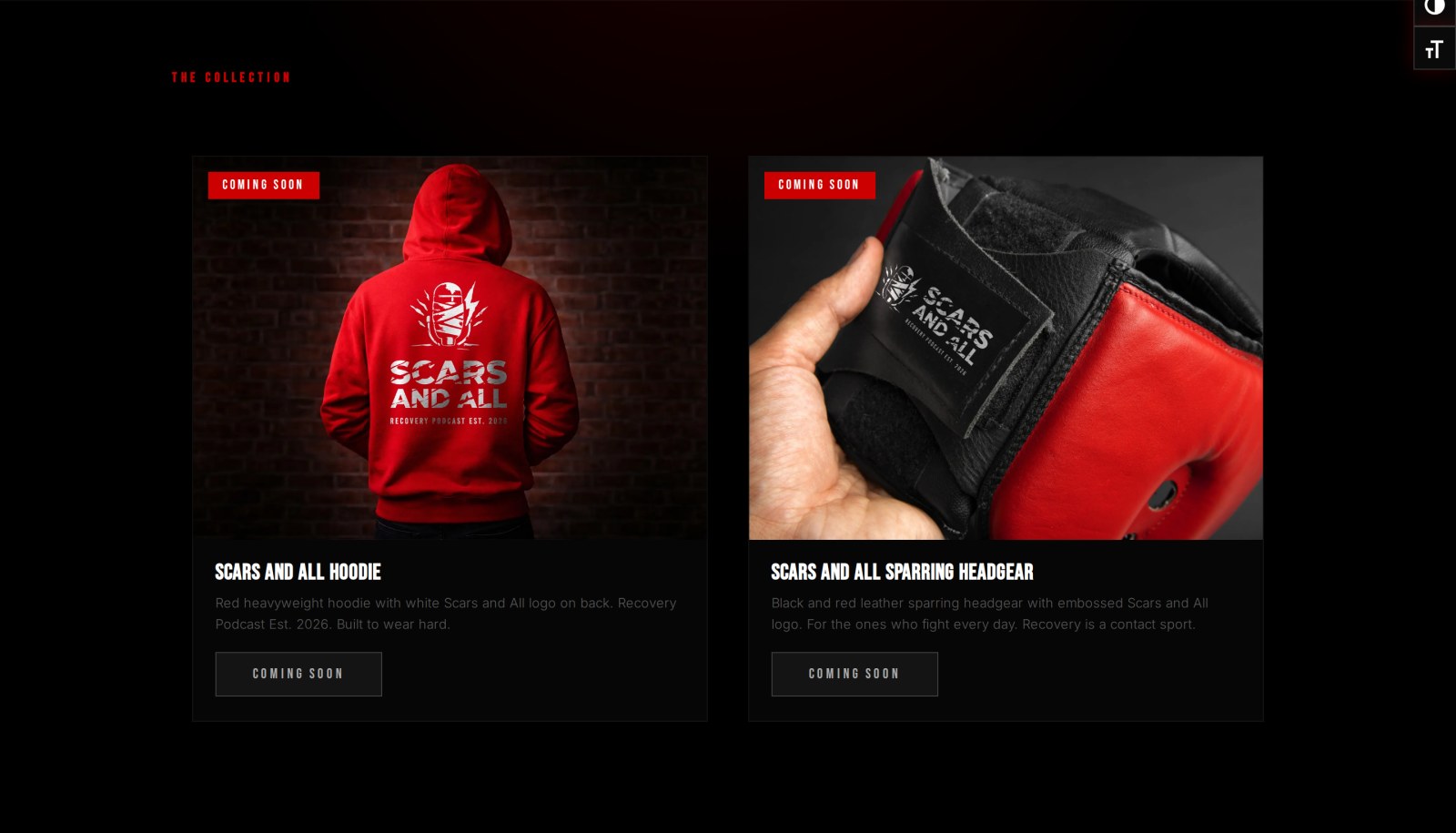 The collection: the hoodie and the sparring headgear
